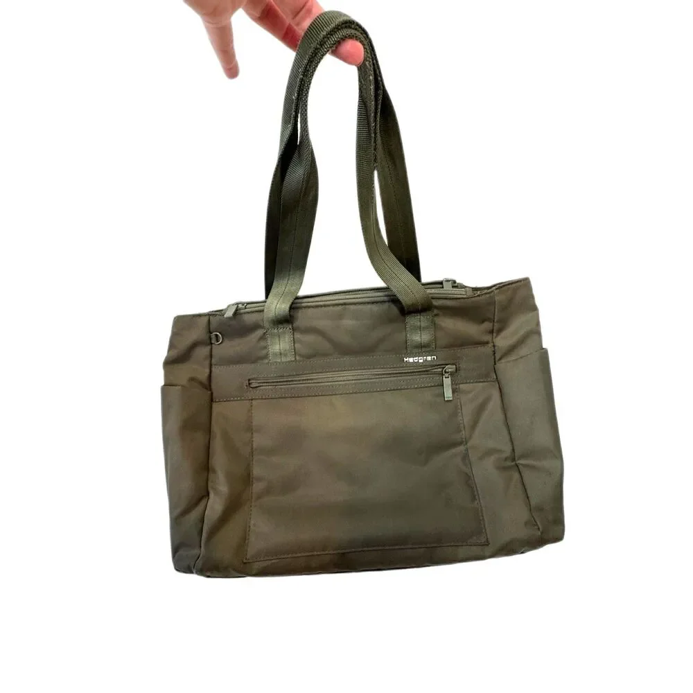 Hedgren Achiever Executive Travel Tote Olive Green Laptop Sustainable
